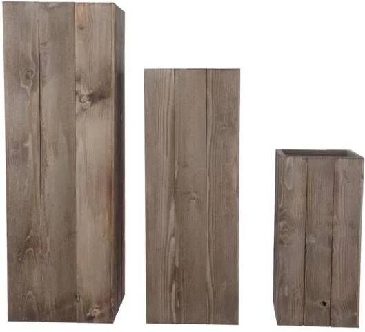 Dijk Natural Collections DKNC Pilaar Pavia 38x38x112 cm Set van 3 Bruin