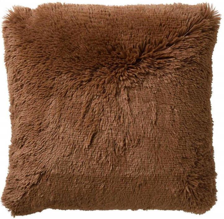 Dutch Decor kussenhoes FLUFFY 60x60 cm Tobacco Brown