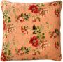 Dutch Decor MEIS Kussenhoes 45x45 cm velvet bloemen dusty pink roze rood streepjes - Thumbnail 2