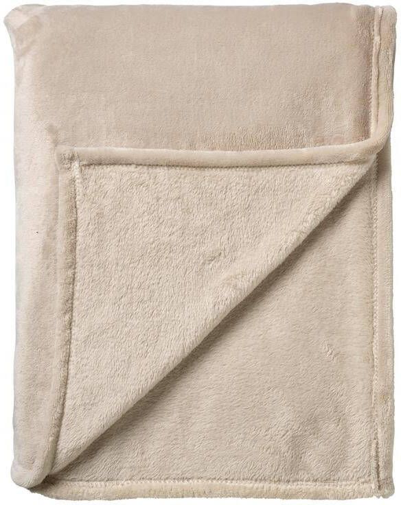 Dutch Decor CHARLIE Plaid flannel fleece XL 200x220 cm Pumice Stone beige