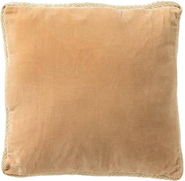 Dutch Decor Sierkussen 45x45 cm MANOE rand van jute beige