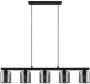 EGLO  Cadley Hanglamp - E27 - 121 cm - Glas - Zwart - 5 lichts - Thumbnail 2