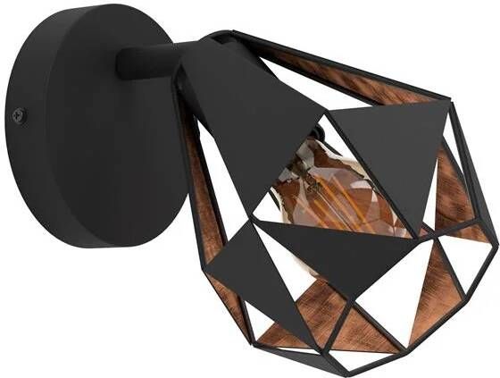 EGLO Carlton 7 Spot E27 Ø 16 cm Zwart|Koper Staal