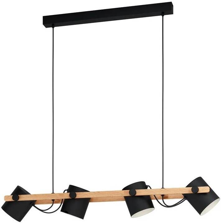 EGLO  Hornwood Hanglamp - E27 - 110 cm - Zwart Crème Bruin