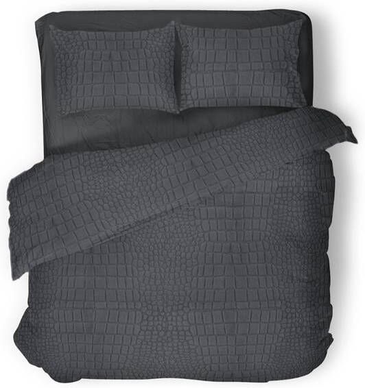 Elegance Eleganzzz Dekbedovertrek Micro Mink Crocodile anthracite
