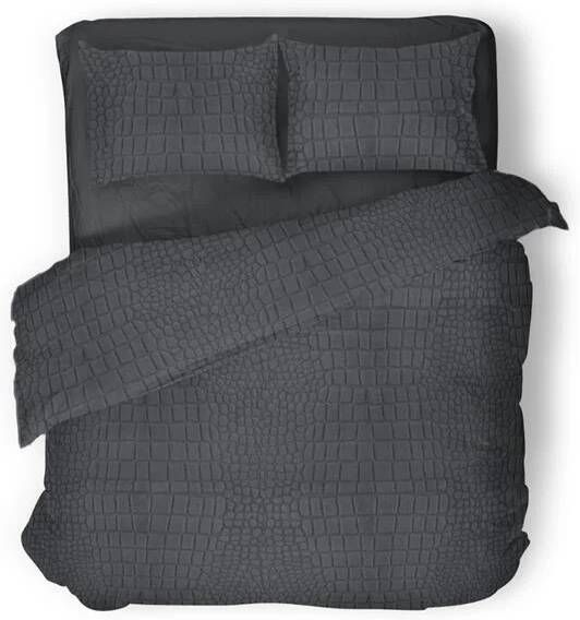 Elegance Eleganzzz Dekbedovertrek Micro Mink Crocodile anthracite