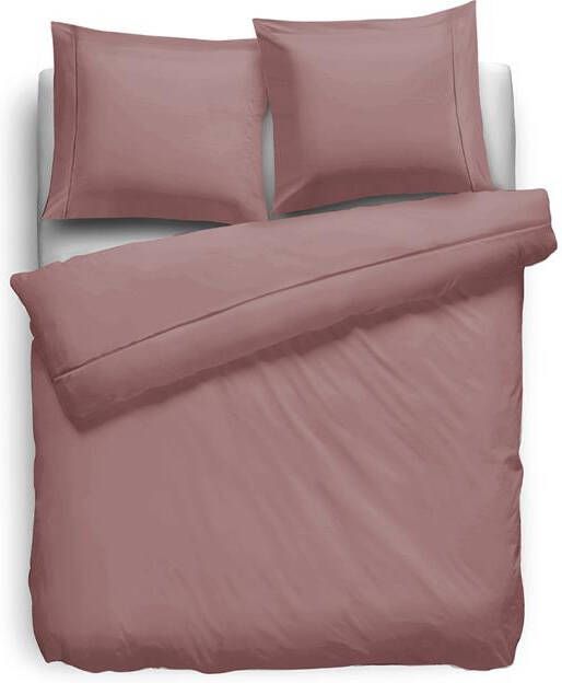 Elegance Eleganzzz Dekbedovertrek Uni Percal Katoen Met Bies old pink