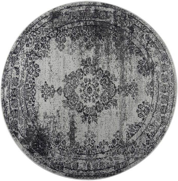 Eva Interior Vintage Vloerkleed Grijs Rond 200cm (L) Bloom