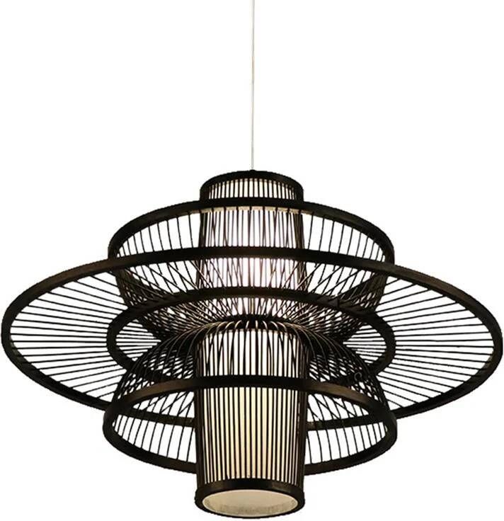 Fine Asianliving Bamboe Hanglamp Zwart Handgemaakt