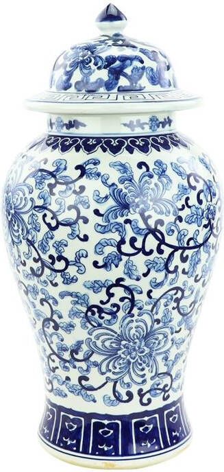 Fine Asianliving Chinese Gemberpot Blauw Wit