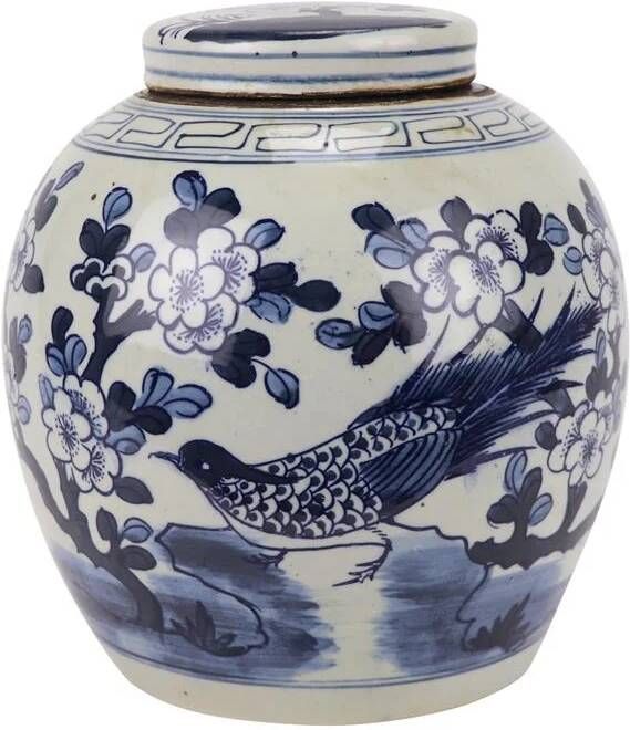 Fine Asianliving Chinese Gemberpot Blauw Wit