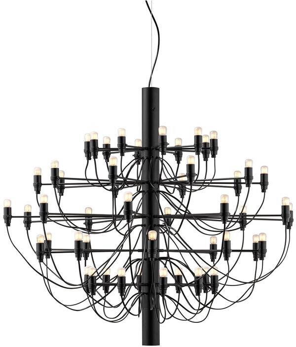 Flos 2097|50 by Gino Sarfatti kroonluchter Ø100 opaal zwart