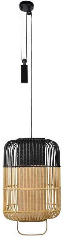 Forestier Bamboo square hanglamp large black