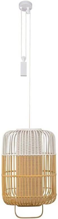 Forestier Bamboo square hanglamp large white