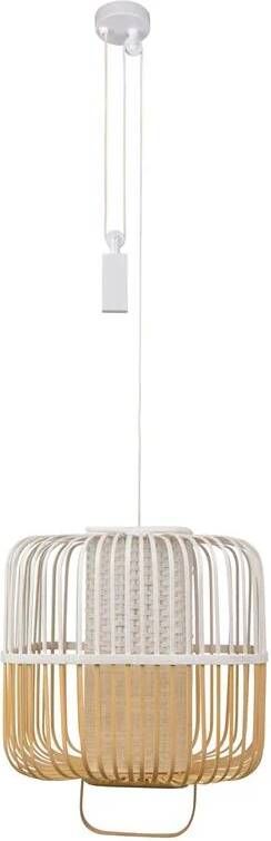 Forestier Bamboo square hanglamp medium white