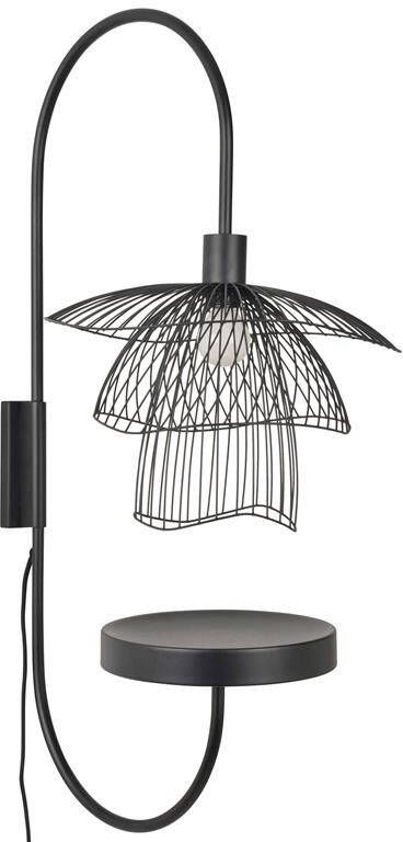 Forestier Papillon wandlamp met plateau zwart