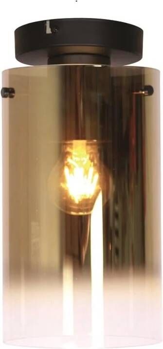 Freelight Plafondlamp Ventotto Zwart & Gold Glas 15cm Ø