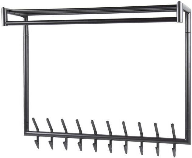 Giga Meubel Kapstok Donkergrijs 20 Haken 100x27x80cm Roede