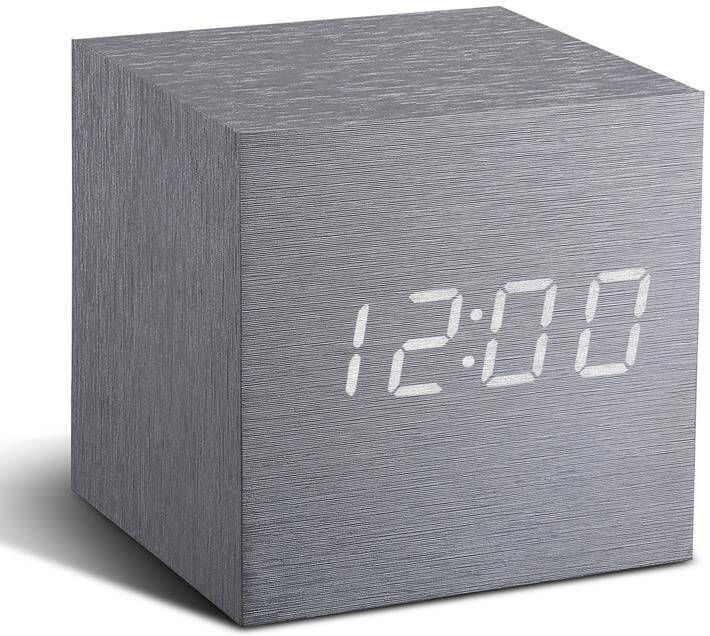 Gingko Cube click clock Alarmklok Aluminium LED Wit