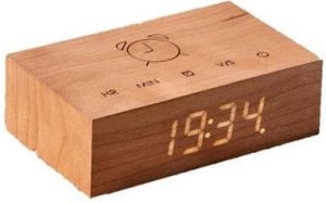 Gingko Flip Click Clock Alarmklok Kersen LED Wit