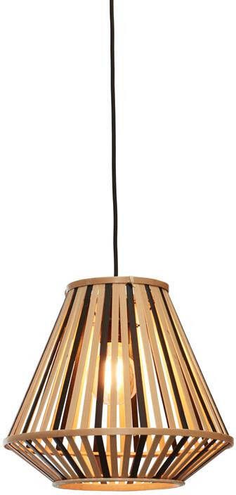 GOOD&MOJO Hanglamp Merapi Bamboe|Zwart 30x30x30cm