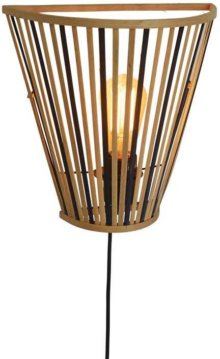 GOOD&MOJO Wandlamp Merapi Bamboe|Zwart 30x15x30cm