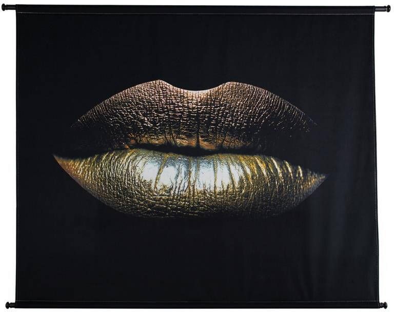 HD Collection Wandkleed Glamour Kiss Goud Fluweel