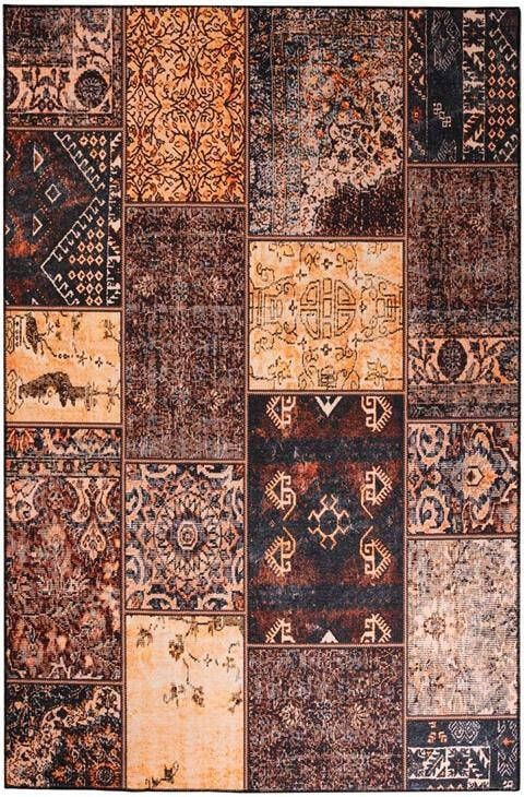 Heritaged Patchwork vloerkleed Fade No.1 goud|bruin 140x200 cm
