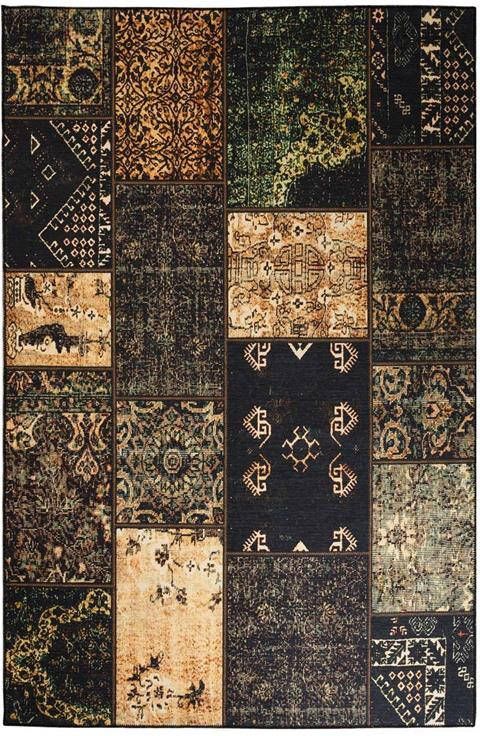 Heritaged Patchwork vloerkleed Fade No.1 olijfgroen 190x290 cm