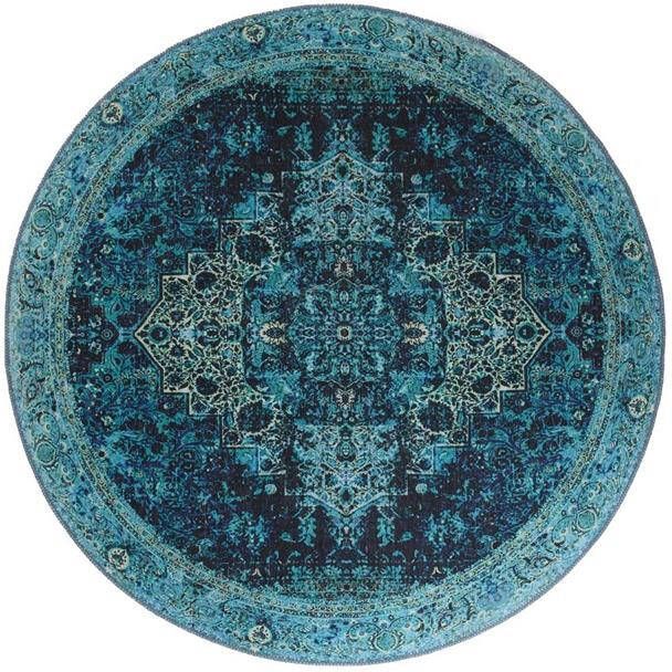 Heritaged Rond vintage vloerkleed Fade No.2 blauw 115 cm rond