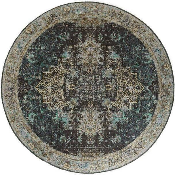 Heritaged Rond vintage vloerkleed Fade No.2 groen 115 cm rond