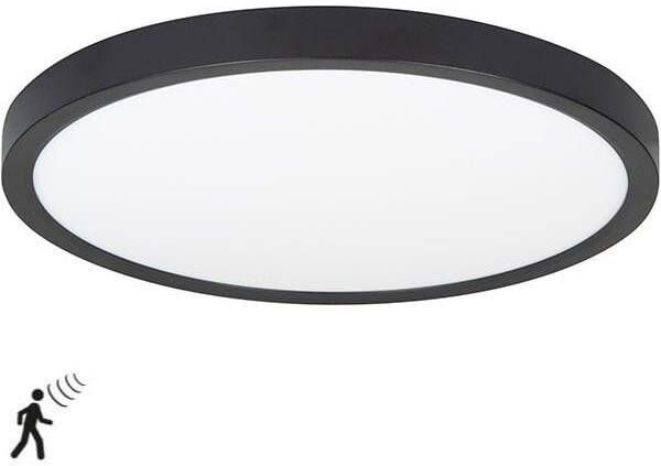 Highlight Plafondlamp Piatto Zwart Ø 30 5 cm incl. Bewegingssensor