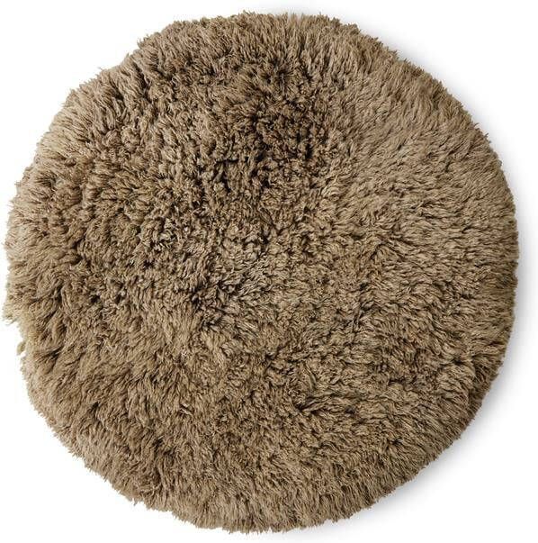 HKliving Fluffy Vloerkleed Ø 150 cm Bruin