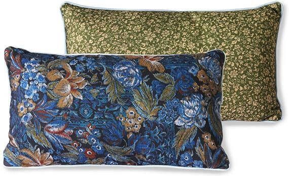 HKliving Printed Blue Sierkussen 35 x 60 cm