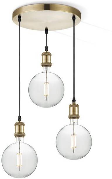 Home Sweet Home hanglamp vintage rond Globe 3L G125 dimbaar E27 helder