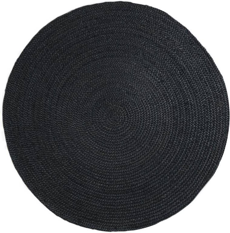 Home67 Vloerkleed Jute Rond Antraciet ø200 cm