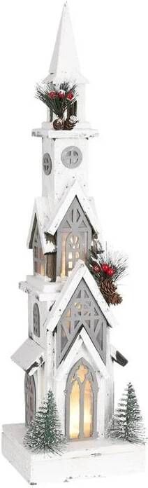 House of Seasons Huis Decoratief Object 16x14x63 cm Hout Wit