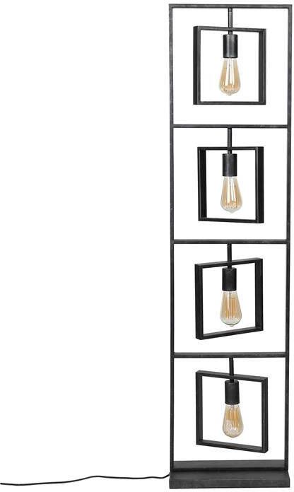 Hoyz Collection Industriele Vloerlamp 4 Lampen Turn Square Metaal