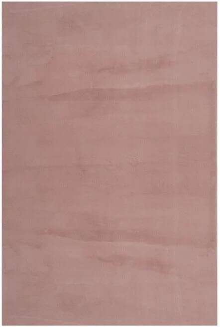 Interieur05 Rond Hoogpolig Vloerkleed Lux Oud Roze 160cm