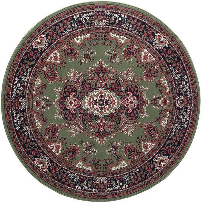 Interieur05 Vintage Vloerkleed Groen Rond Perzisch Retro 160cm (M) Nain