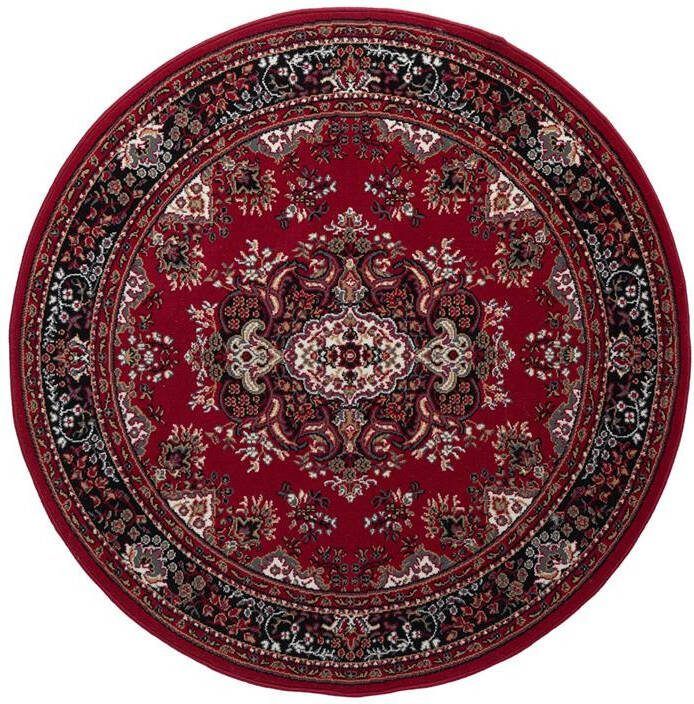 Interieur05 Vintage Vloerkleed Rood Rond Perzisch Retro 200cm (L) Nain