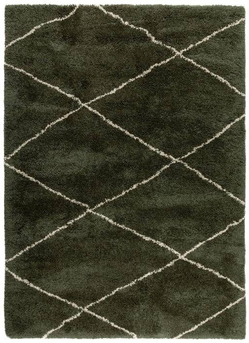 Interieur05 Berber vloerkleed hoogpolig Groen Cream 240x330cm (XL) scandinavisch nea