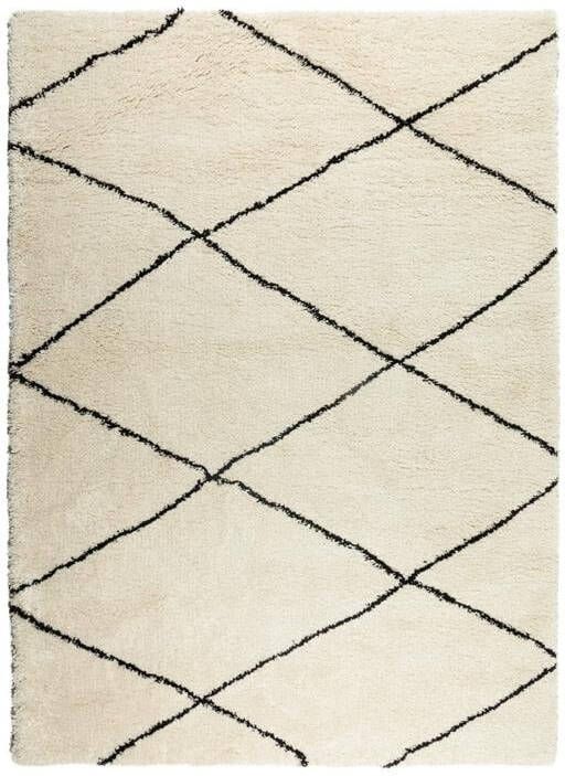 Interieur05 berber vloerkleed hoogpolig wit zwart scandinavisch nea