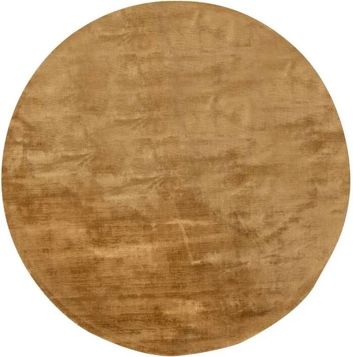 Interieur05 Vloerkleed Felva Goud Rond Viscose 180 cm