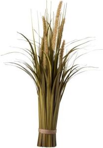 J-Line Bundel Gras+Staart Plastiek Groen|Beige Small