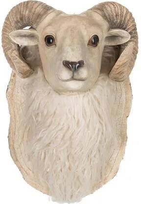 J-Line decoratie Geit Kop Hangend polyresin beige small