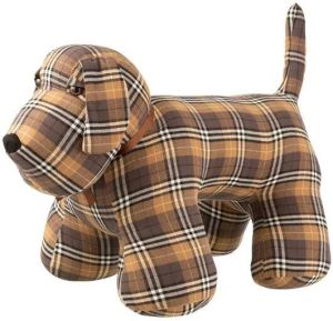 J-Line Deurstop Hond Textiel Bruin|Zwart|Oker