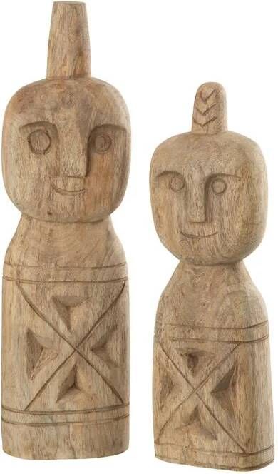J-Line figuur Afrikaans Gerkefd Figuur hout naturel 2 stuks