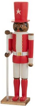 J-Line figuur Notenkraker hout rood medium
