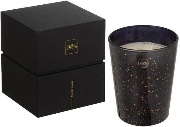 J-Line geurkaars Portofino glas zwart|goud S